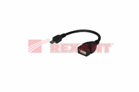 Шнур OTG USB A(гнездо) - Micro 5pin USB B(штекер) Rexant, черный, 0.15 м