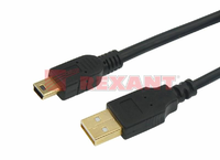 Шнур USB A(штекер) - Mini 5pin USB B(штекер) 5 мм Rexant, с ферритами, черный, 1.8 м