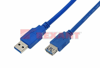 Шнур USB A(штекер) - USB A(гнездо) 3 мм Rexant, 1,5 м