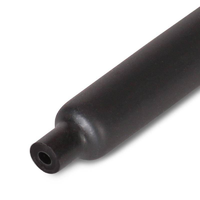 Тонкостенная термоусаживаемая трубка 9/3 мм черная, с клеевым слоем,L=1м до 1кВ (-55С+125С) ТТК-нг