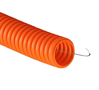 Труба ПНД гибкая легкая с протяжкой ф20 оранжевая